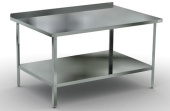 Стол производственный пристенный 70*120*87 см с полкой Кобор СПБ-120/70/430