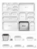 Гастроемкость из нержавеющей стали GN2/3*20 см Kocateq 23200-62