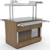 Прилавок нейтральный с полкой длиной 1105 мм островного шведского стола Челябторгтехника RN42А