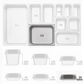 Гастроемкость из нержавеющей стали GN1/2*2 см Kocateq 12020-62