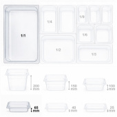 Гастроемкость из поликарбоната GN1/1*6,5 см Kocateq C01