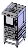Комбинированный модуль из конвектомата, двух статических печей, стенда Zanolli COMBI T/KIT 6E +T ÀNEMOS 6E/MC TOUCH + T POLIS 2S/MC18 + T POLIS 2S/MC18 + COMBI T/BM 53