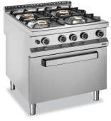Плита газовая напольная c 4 конфорками и духовым шкафом MBM G4SF