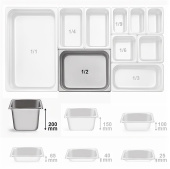 Гастроемкость из нержавеющей стали GN1/2*20 см Kocateq 12200-62