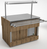 Прилавок нейтральный с полкой длиной 805 мм пристенного шведского стола Челябторгтехника RN41AP