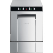 Стаканомоечная машина Smeg UG 400 DMS под кассеты 40х40 см, сливная помпа с фильтром,  дозаторы моющего средства и ополаскивателя, водоумягчитель, электромеханическая Панель