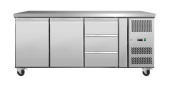 Стол холодильный Koreco GN/3100TNL2D3 островной с 2 дверьми GN1/1, с 3 ящиками