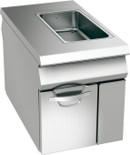 Стенд закрытый шириной 60 см с ванной и распашным двухсторонним шкафом, линия Angelo Po 06WPVV