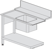 Стол с мойкой к посудомоечной машине для установки слева DIHR T50SX