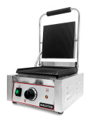 Гриль пресс Kocateq GH 811A GL односекционный с верхней и нижней ребристой пластиной  