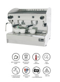 Кофемашина ACM Rounder 2 GR Compatta INOX (ACMRD002CSIX) полуавтоматическая с 2 группами