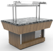 Прилавок нейтральный с полкой длиной 1105 мм островного шведского стола Челябторгтехника RN42S