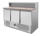 Стол для пиццы Koreco PS/903 холодильный, с 3 дверьми для формата GN1/1, витрина