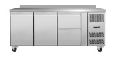 Стол холодильный Koreco GN/3100TNL2D2/W пристенный с 2 дверьми GN1/1, с 2 ящиками