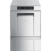 Стаканомоечная машина Smeg SPG 405 M под кассеты 40х40 см, сливная помпа с фильтром,  дозаторы моющего средства и ополаскивателя, электронная панель