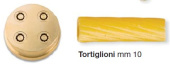 Фильера бронзовая для модели Chef-in-Casa Imperia and Lamonferrina форма № 285 tortiglioni 10 mm 