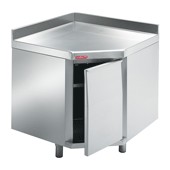 Стол-тумба производственный угловой 98,5*98,5*90 см с распашной дверью Angelo Po AABA