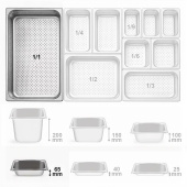 Гастроемкость перфорированная из нержавеющей стали GN1/1*6,5 см Kocateq 11065-62P