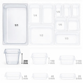 Гастроемкость GN1/1*20 см из поликарбоната для BM110SV Kocateq Polycarbonate GN1/1x200 mm