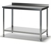Стол производственный пристенный со столешницей из нерж.стали, 70*140*87 см, полка из нерж. стали Astropit АСРБ-14070-УНПН