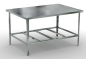 Стол производственный островной 70*100*87 см с решетч. полкой Кобор СР-100/70 