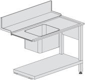 Стол с мойкой к посудомоечной машине для установки справа DIHR T50DX