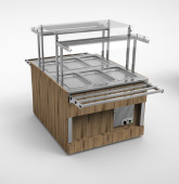 Мармит  вторых блюд длиной 805 мм сдвоенного шведского стола Челябторгтехника RМ41А2 