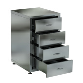 Стол-тумба производственный островной 70*40*87 см с раздвижными дверьми и 4 ящиками Кобор СТ/1-40/70