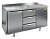 Стол холодильный c 1 дверью, 3 ящиками и столешницей из нержавеющей стали 70*139*85 см Hicold GN 13/TN
