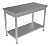 Стол производственный островной со столешницей из нерж.стали, 70*150*87см, полка сплошная Кобор СПР-150/70/П